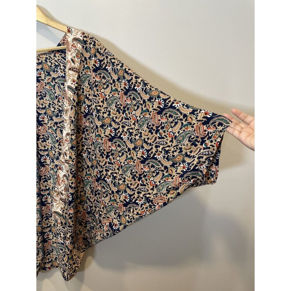 Entro‎ Open Front Paisley Print SZ S Kimono Multicolor Lightweight Boho Festival - Picture 7 of 8